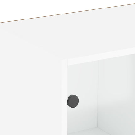 Bokhylla med dörrar vit 204x37x75 cm konstruerat trä