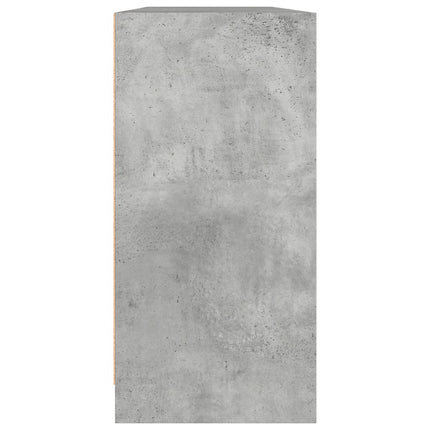 Bokhylla med dörrar betonggrå 204x37x75 cm konstruerat trä
