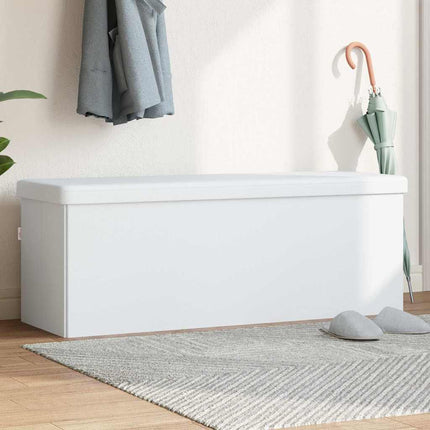 Förvaringsbänk vikbar vit PVC