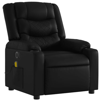 Elektrisk massagefåtölj svart konstläder