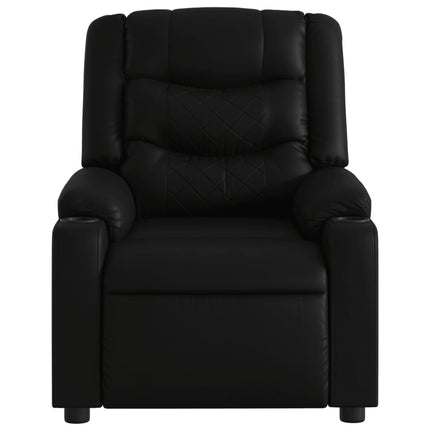 Elektrisk massagefåtölj svart konstläder