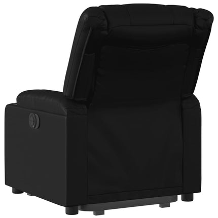 Reclinerfåtölj med uppresningshjälp svart konstläder