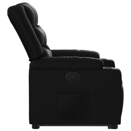 Reclinerfåtölj med uppresningshjälp svart konstläder
