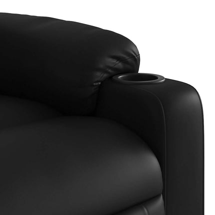 Massagefåtölj med uppresningshjälp svart konstläder
