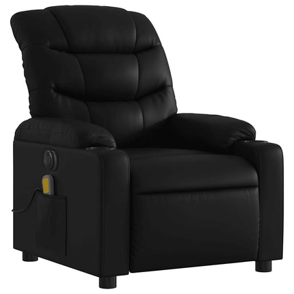 Elektrisk massagefåtölj svart konstläder