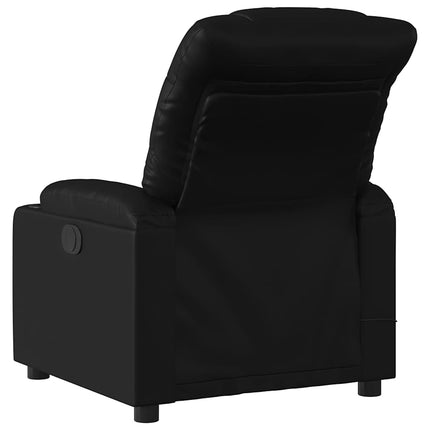 Elektrisk massagefåtölj svart konstläder