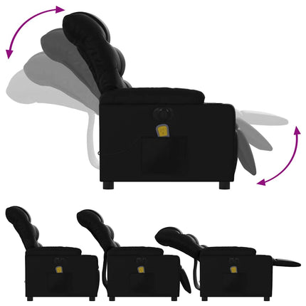 Elektrisk massagefåtölj svart konstläder