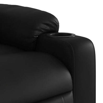 Massagefåtölj med uppresningshjälp svart konstläder