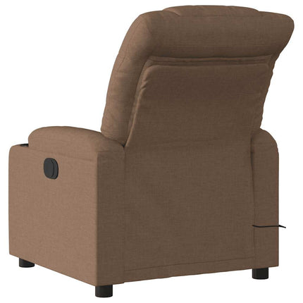 Elektrisk massagefåtölj brun tyg