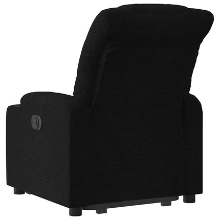 Reclinerfåtölj med uppresningshjälp svart tyg