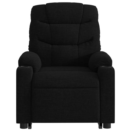 Reclinerfåtölj med uppresningshjälp svart tyg