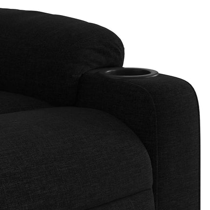 Reclinerfåtölj med uppresningshjälp svart tyg