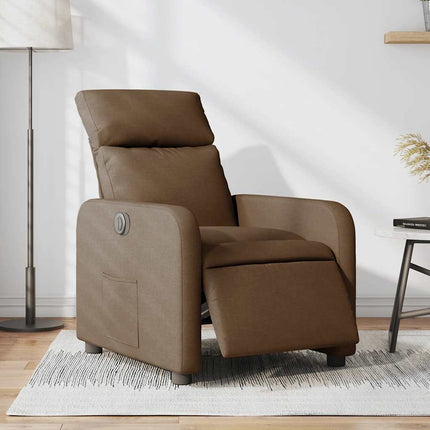 Elektrisk reclinerfåtölj Brun tyg