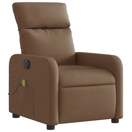 Elektrisk massagefåtölj brun tyg