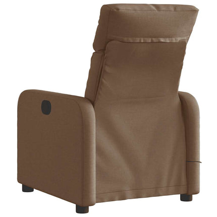Elektrisk massagefåtölj brun tyg