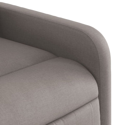 Reclinerfåtölj med uppresningshjälp taupe tyg