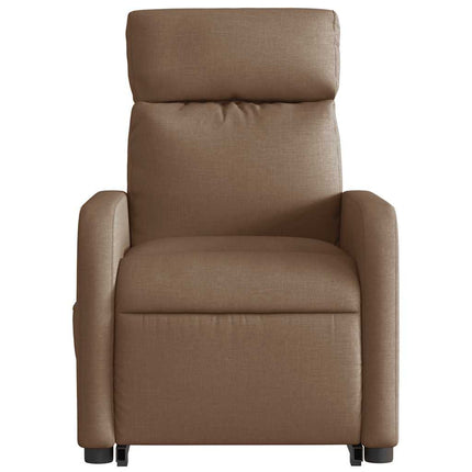 Elektrisk massagefåtölj med uppresningshjälp brun tyg
