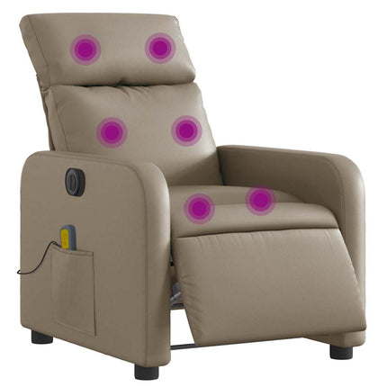 Elektrisk massagefåtölj cappuccino konstläder