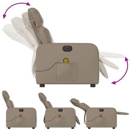 Elektrisk massagefåtölj cappuccino konstläder