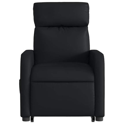 Reclinerfåtölj med uppresningshjälp svart konstläder