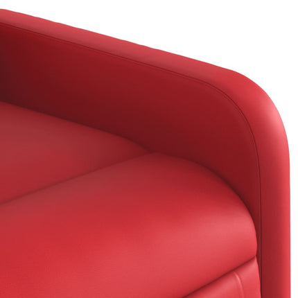 Reclinerfåtölj med uppresningshjälp röd konstläder