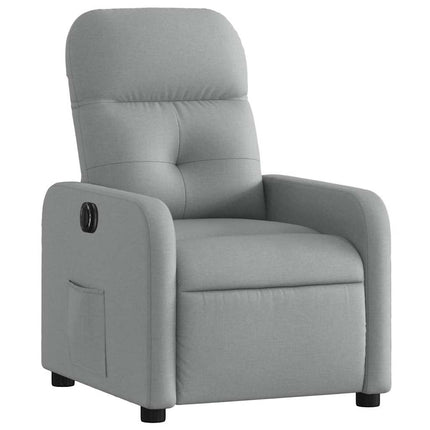 Elektrisk reclinerfåtölj ljusgrå tyg