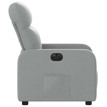 Elektrisk reclinerfåtölj ljusgrå tyg