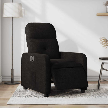 Elektrisk reclinerfåtölj svart tyg