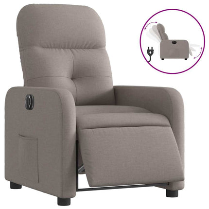 Elektrisk reclinerfåtölj taupe tyg
