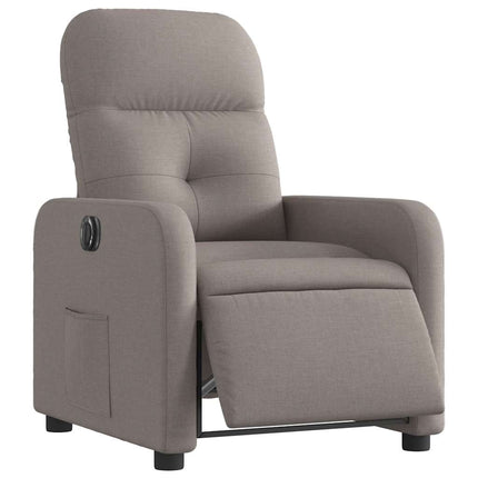 Elektrisk reclinerfåtölj taupe tyg