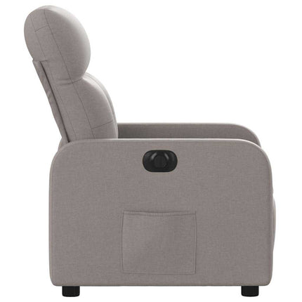 Elektrisk reclinerfåtölj taupe tyg