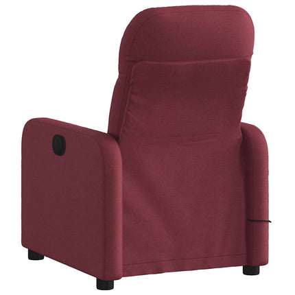 Elektrisk massagefåtölj vinröd tyg