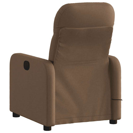 Elektrisk massagefåtölj brun tyg