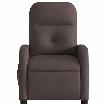 Elektrisk massagefåtölj mörkbrun tyg