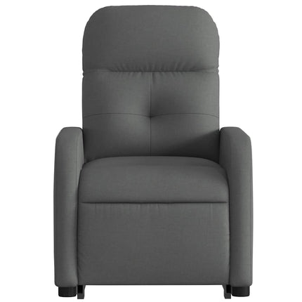 Reclinerfåtölj med uppresningshjälp mörkgrå tyg
