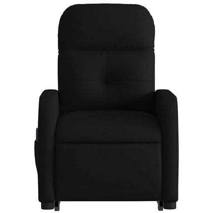 Massagefåtölj med uppresningshjälp svart tyg