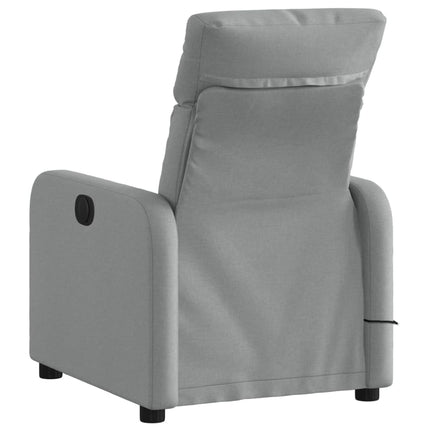 Massagefåtölj ljusgrå tyg