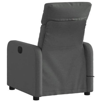 Massagefåtölj mörkgrå tyg