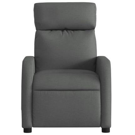 Massagefåtölj mörkgrå tyg