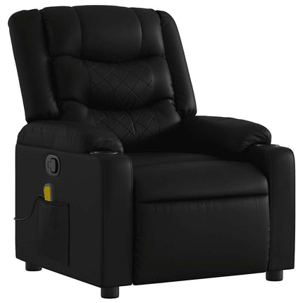 Massagefåtölj svart konstläder