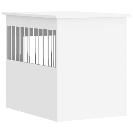Hundbur/sidobord vit 55x75x65 cm konstruerat trä