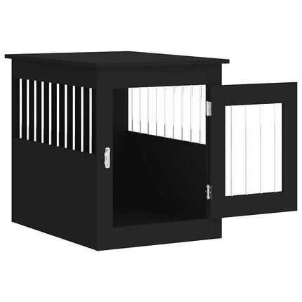 Hundbur/sidobord svart 55x75x65 cm konstruerat trä