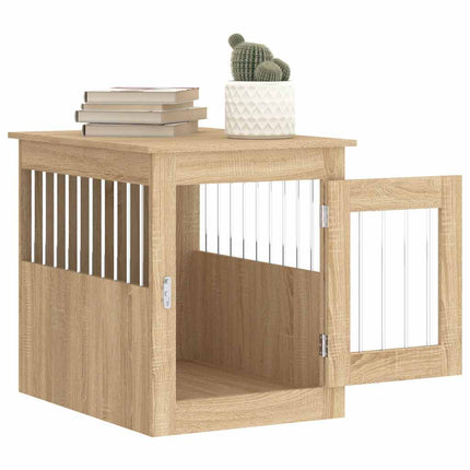 Hundbur/sidobord sonoma-ek 55x75x65 cm konstruerat trä