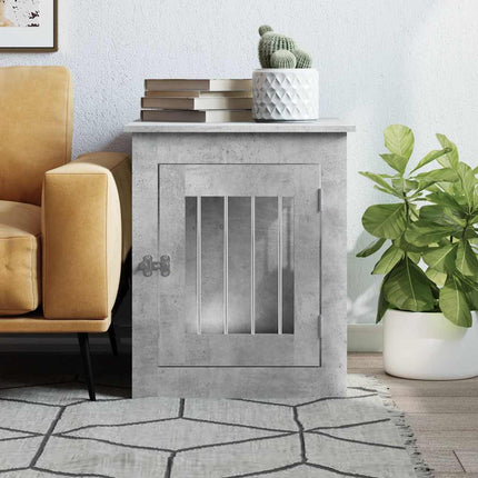 Hundbur/sidobord betonggrå 55x75x65 cm konstruerat trä