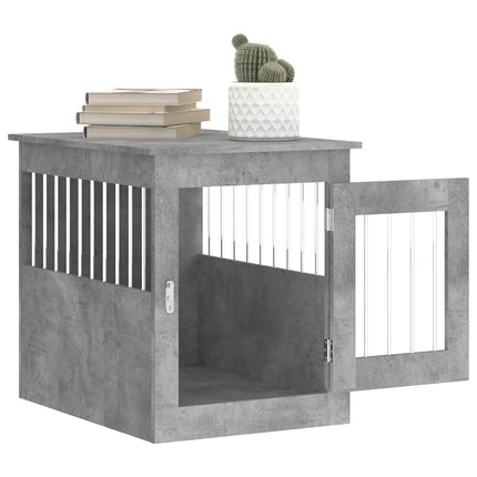 Hundbur/sidobord betonggrå 55x75x65 cm konstruerat trä