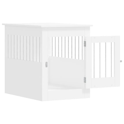 Hundbur/sidobord vit 55x80x68 cm konstruerat trä