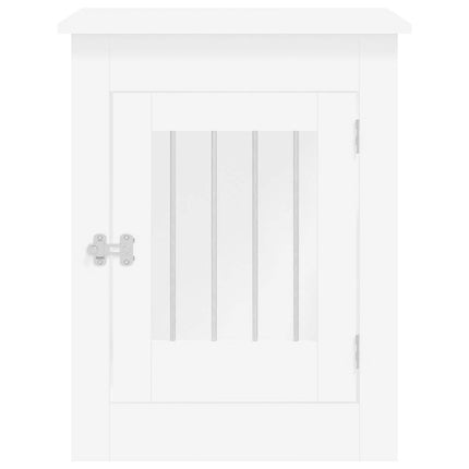 Hundbur/sidobord vit 55x80x68 cm konstruerat trä