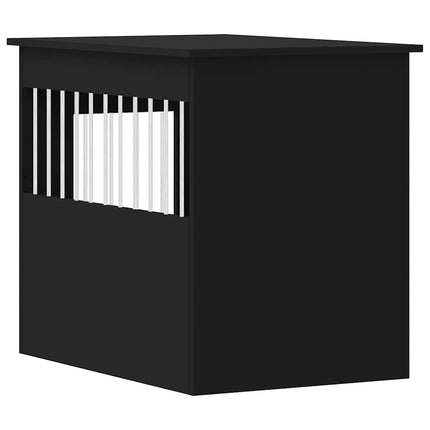 Hundbur/sidobord svart 55x80x68 cm konstruerat trä