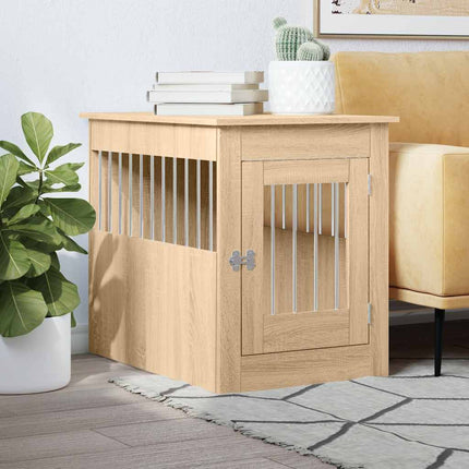 Hundbur/sidobord sonoma-ek 55x80x68 cm konstruerat trä