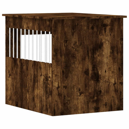 Hundbur rökfärgad ek 64,5x80x71 cm konstruerat trä